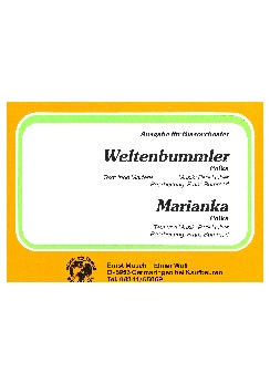 Musiknoten Weltenbummler/Marianka, Huber/Bummerl