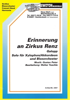 Musiknoten Erinnerung an Zirkus Renz, Gustav Peter/Tuschla