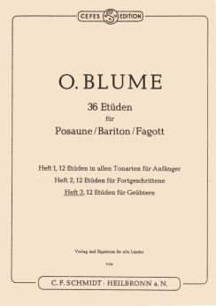Musiknoten 36 Etüden für Posaune, Oskar Blume, Heft 3