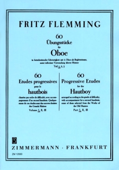 Musiknoten 60 Übungsstücke für Oboe, Flemming - Teil 1