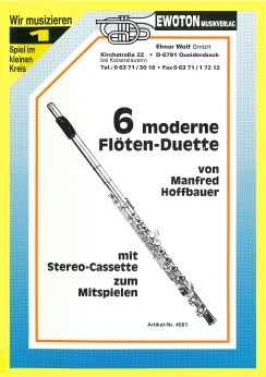 Musiknoten Sechs moderne Flöten-Duette, Manfred Hoffbauer