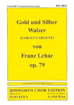 Musiknoten Gold und Silber, Op.79, Lehar/Domberger