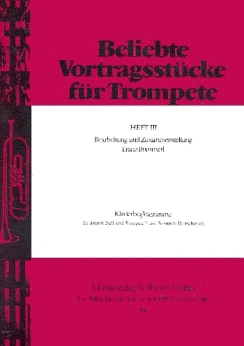 Musiknoten Beliebte Vortragsstücke für Trompete, Heft 3, Klavierbegleitung