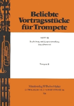 Musiknoten Beliebte Vortragsstücke für Trompete, Heft 3, 2. Stimme