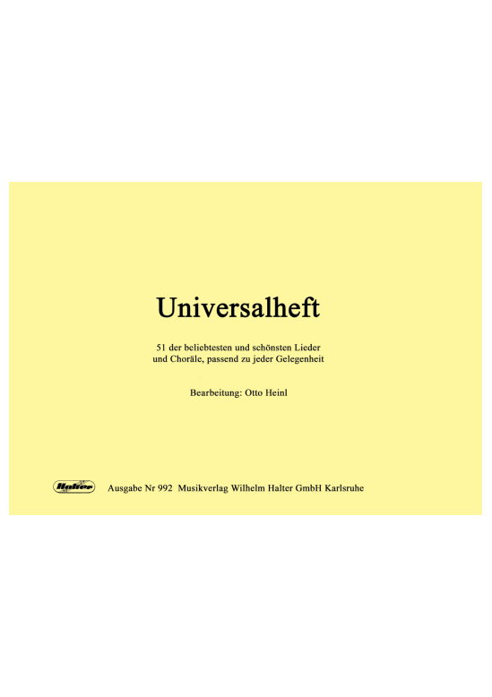 Musiknoten Universalheft (Quartette und Quintette) Gruppe A, Otto Heinl