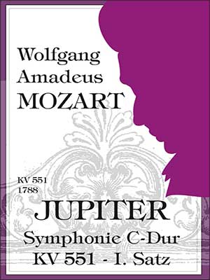 Musiknoten Jupiter-Symphonie, I. Satz, Mozart/Nawa