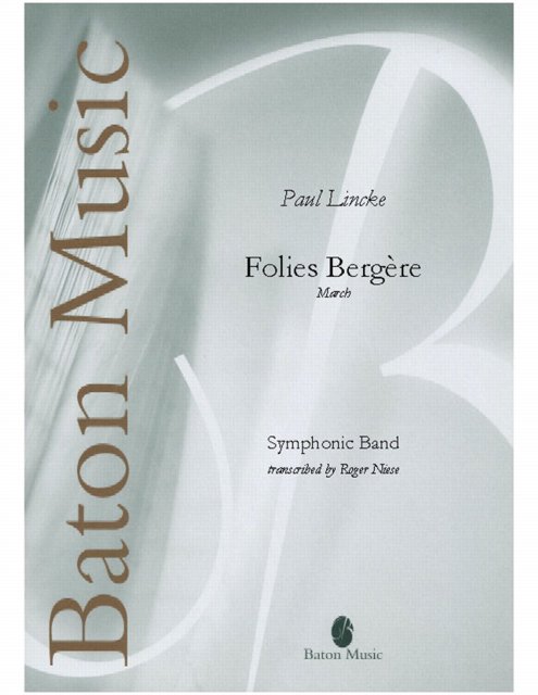 Musiknoten Folies Bergères March, Lincke/Roger Niese