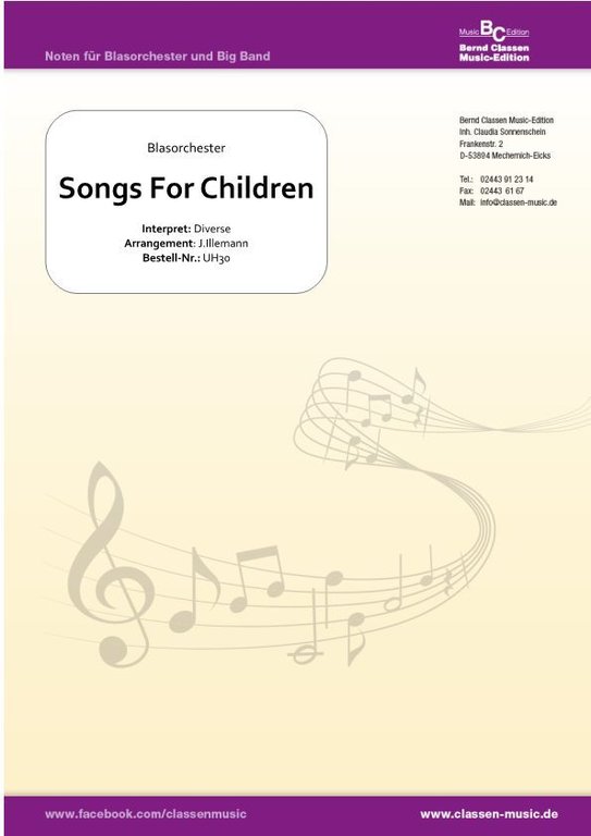 Musiknoten Songs for Children Medley, Diverse/J. Illemann