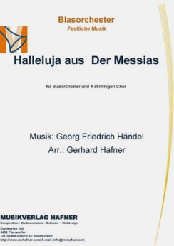 Musiknoten Halleluja aus  Der Messias, Georg Friedrich Händel /Gerhard Hafner