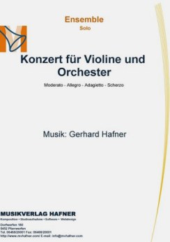 Musiknoten Konzert für Violine und Orchester, Gerhard Hafner