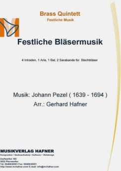 Musiknoten Festliche Bläsermusik, Johann Pezel ( 1639 - 1694 ) /Gerhard Hafner