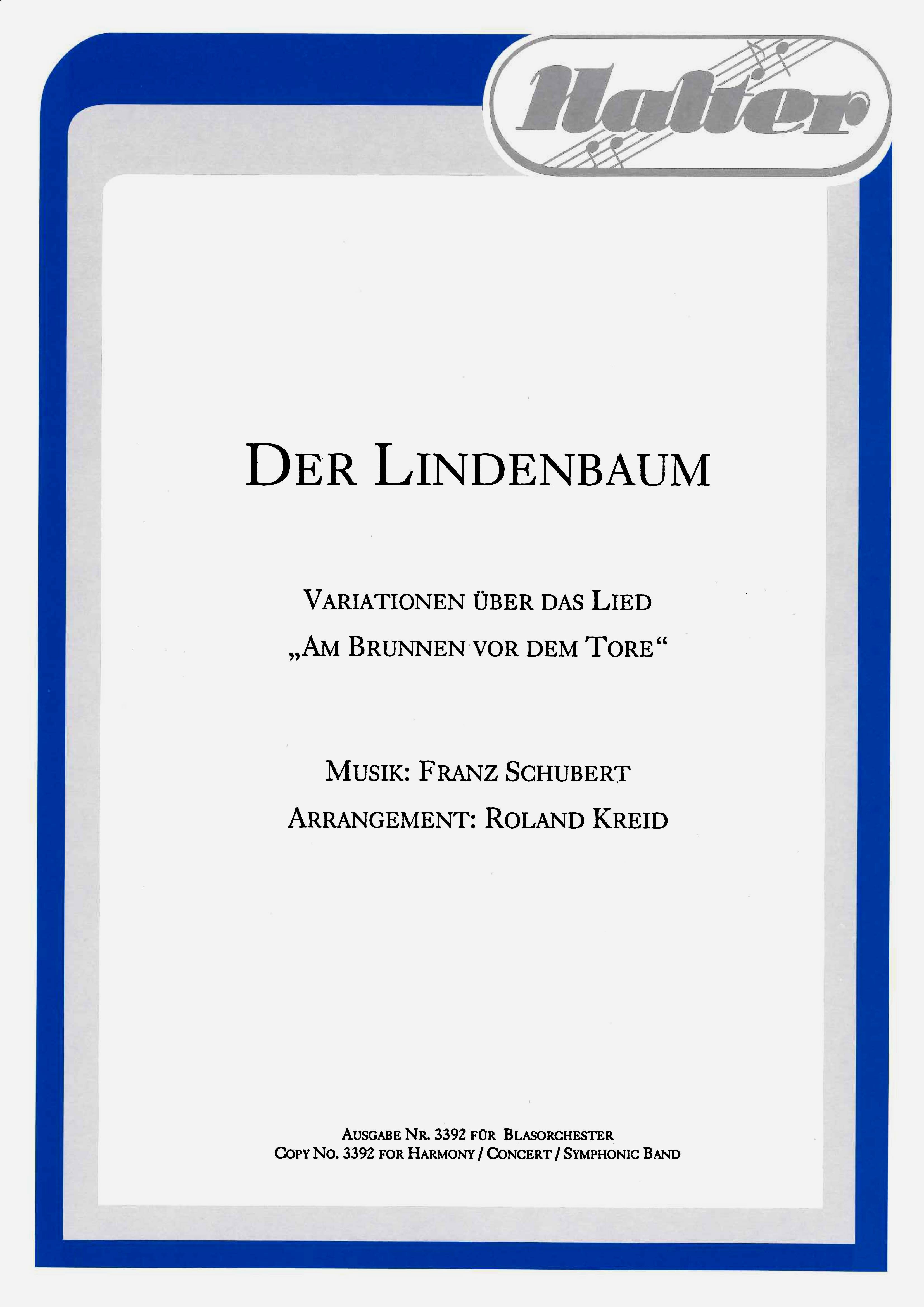 Musiknoten Der Lindenbaum, Schubert/Kreid