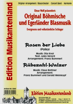 Musiknoten Rosen der Liebe, Bottner/Bummerl/Weinkopf