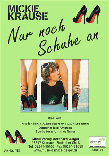 Musiknoten Nur noch Schuhe an - Mickie Krause, Thaler