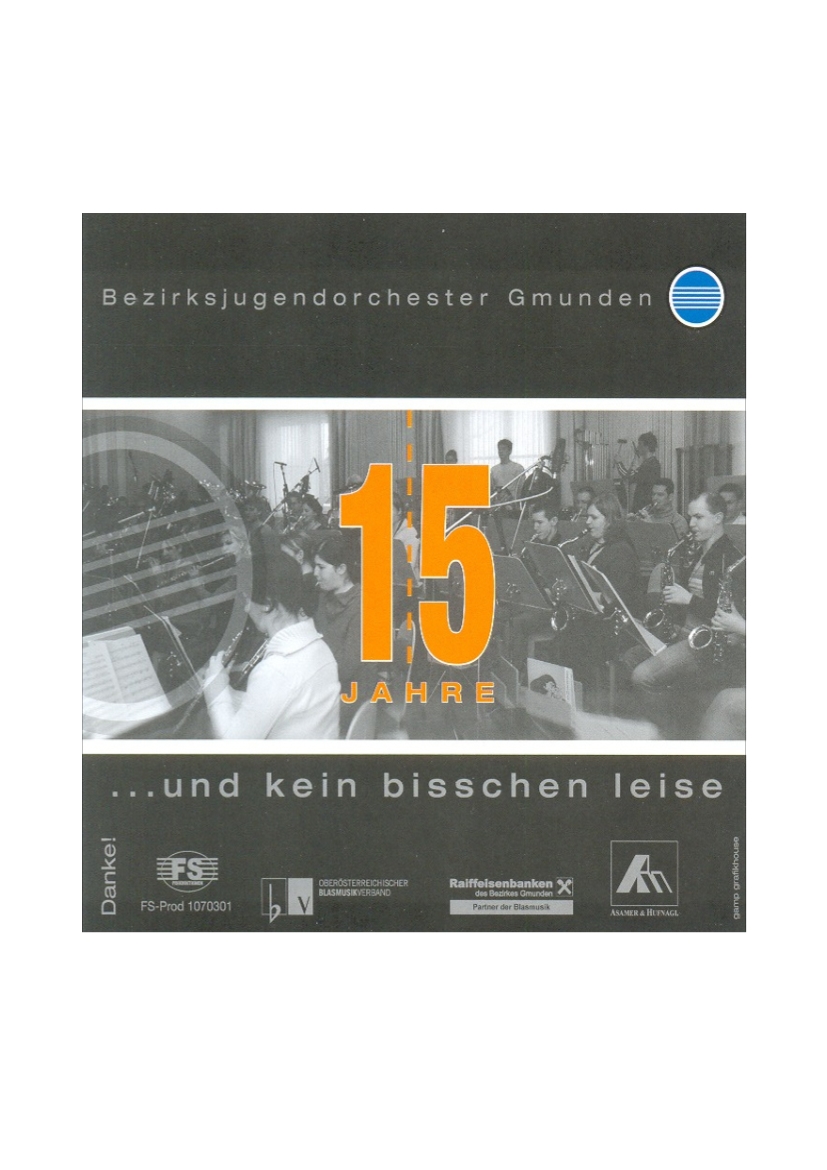 Musiknoten 15 Jahre - Bezirksjugendorchester Gmunden - CD
