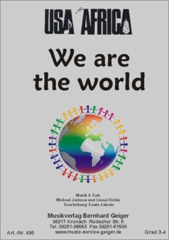 Musiknoten We are the World - USA for Africa, Jackson/Richie/Jahreis