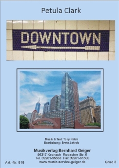 Musiknoten Downtown, Petula Clark/Erwin Jahreis