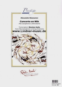 Musiknoten Concerto en Mib, Glasunow/Aulio