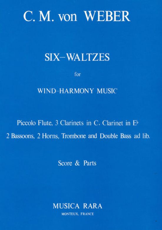 Musiknoten Six-Waltzes, C.M. von Weber