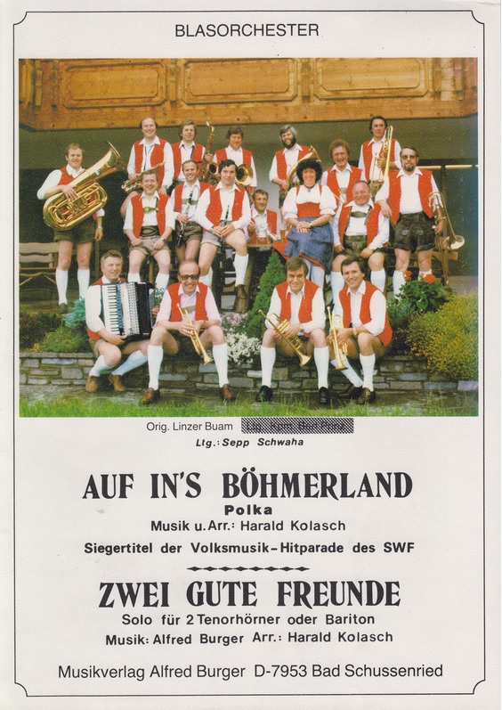 Musiknoten Auf ins Böhmerland/Zwei gute Freunde, Burger/Kolasch