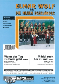 Musiknoten Wenn der Tag zu Ende geht/Mädel ruck her zu mir, Bummerl