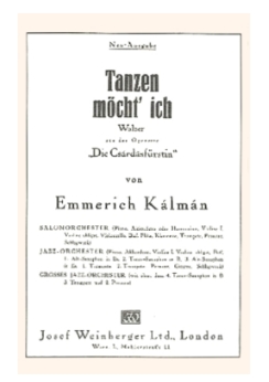 Musiknoten Tanzen möcht' ich, Emmerich Kalman/Karl Mosheimer