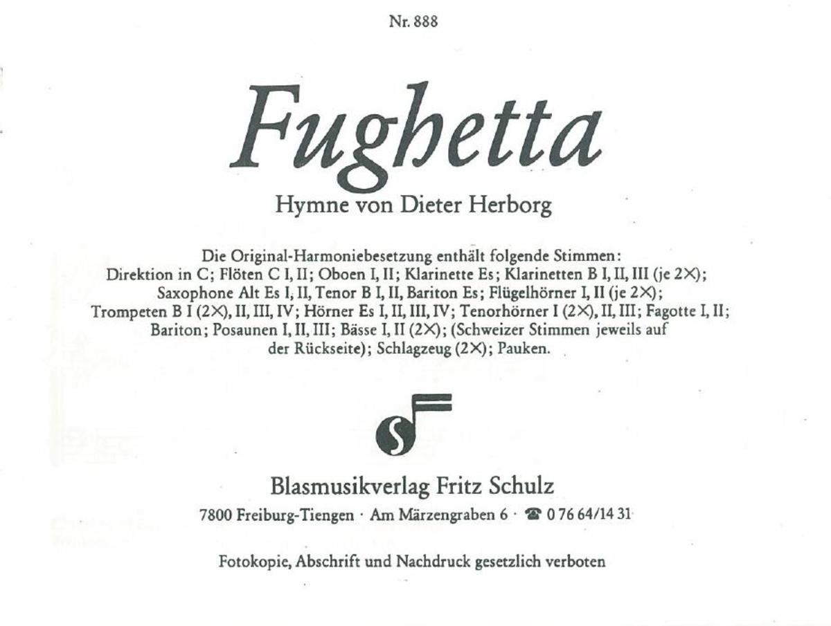 Musiknoten Fughetta, Hymne v. Herborg