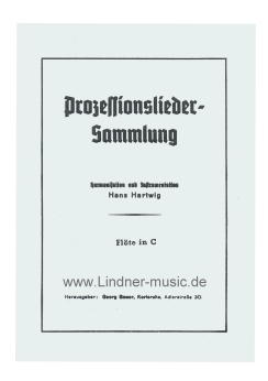Musiknoten Prozessionslieder-Sammlung, Hartwig
