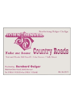 Musiknoten Take Me Home, Country Roads, Chellga