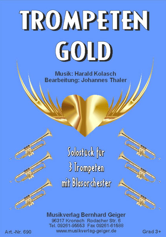 Musiknoten Trompeten-Gold, Kolasch/Thaler