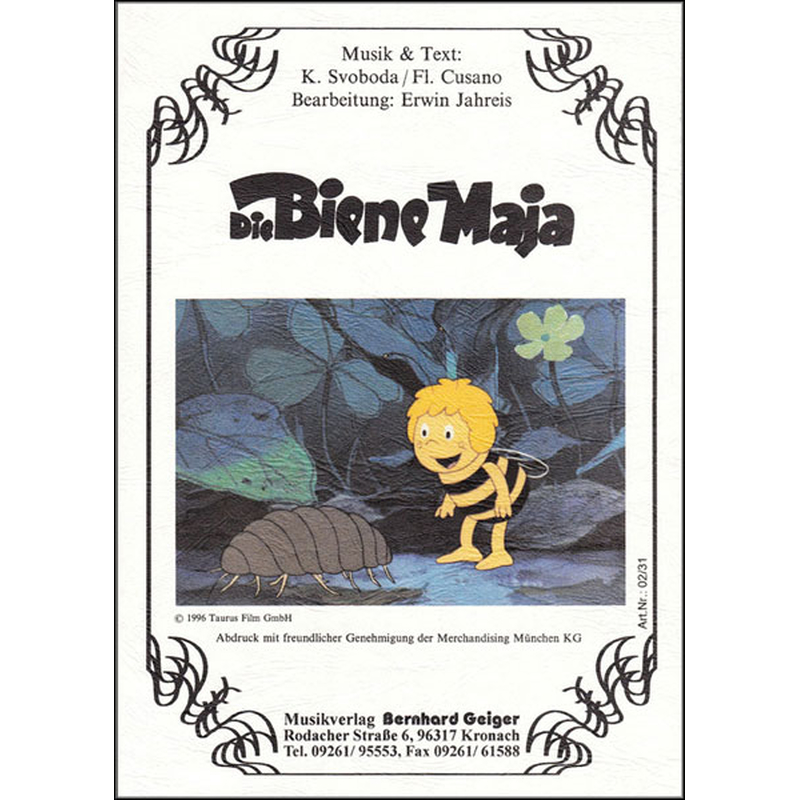 Musiknoten Die Biene Maja, Jahreis