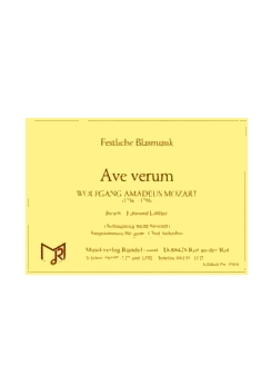 Musiknoten Ave Verum, Mozart/Löffler - Chorsatz