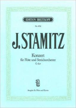 Musiknoten Konzert G-Dur für Flöte und Streichorchester, Stamitz