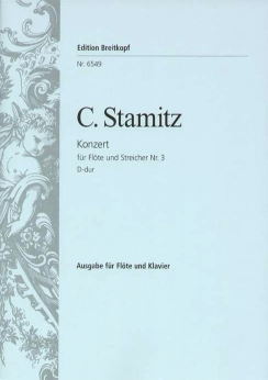 Musiknoten Konzert Nr. 3 D-Dur für Flöte und Streichorchester, Stamitz