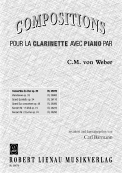 Musiknoten Concertino Es-dur op.26 für Klarinette mit Piano v. C.M.v.Weber/Bärmann