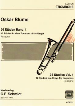 Musiknoten 36 Etüden für Posaune, Oskar Blume, Heft 1