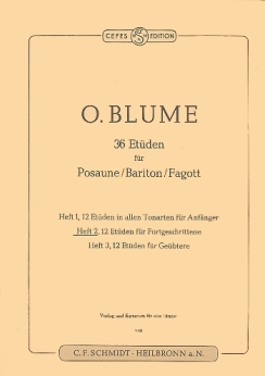 Musiknoten 36 Etüden für Posaune, Oskar Blume, Heft 2
