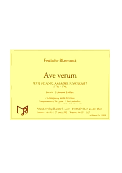 Musiknoten Ave Verum, Mozart/Löffler