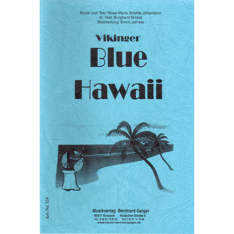 Musiknoten Blue Hawaii, Wikinger/Jahreis Musiknoten Blue Hawaii, Wikinger/Jahreis
