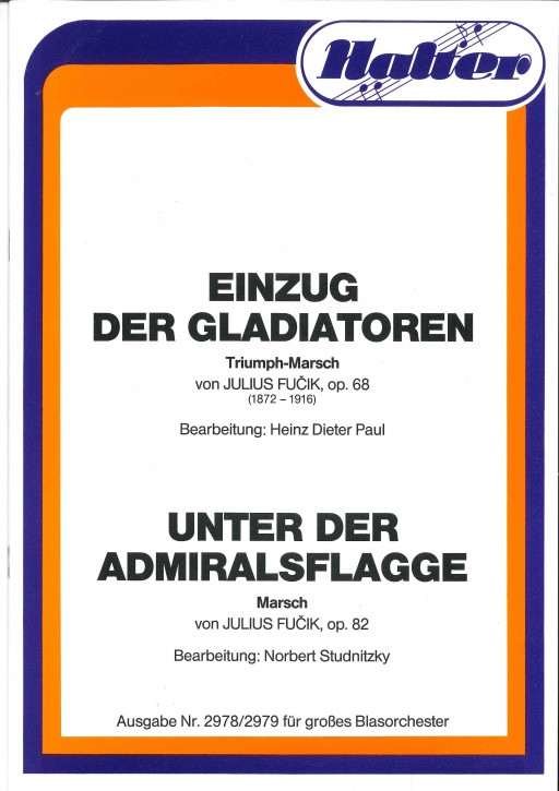 Musiknoten Einzug der Gladiatoren, Fucik/Paul