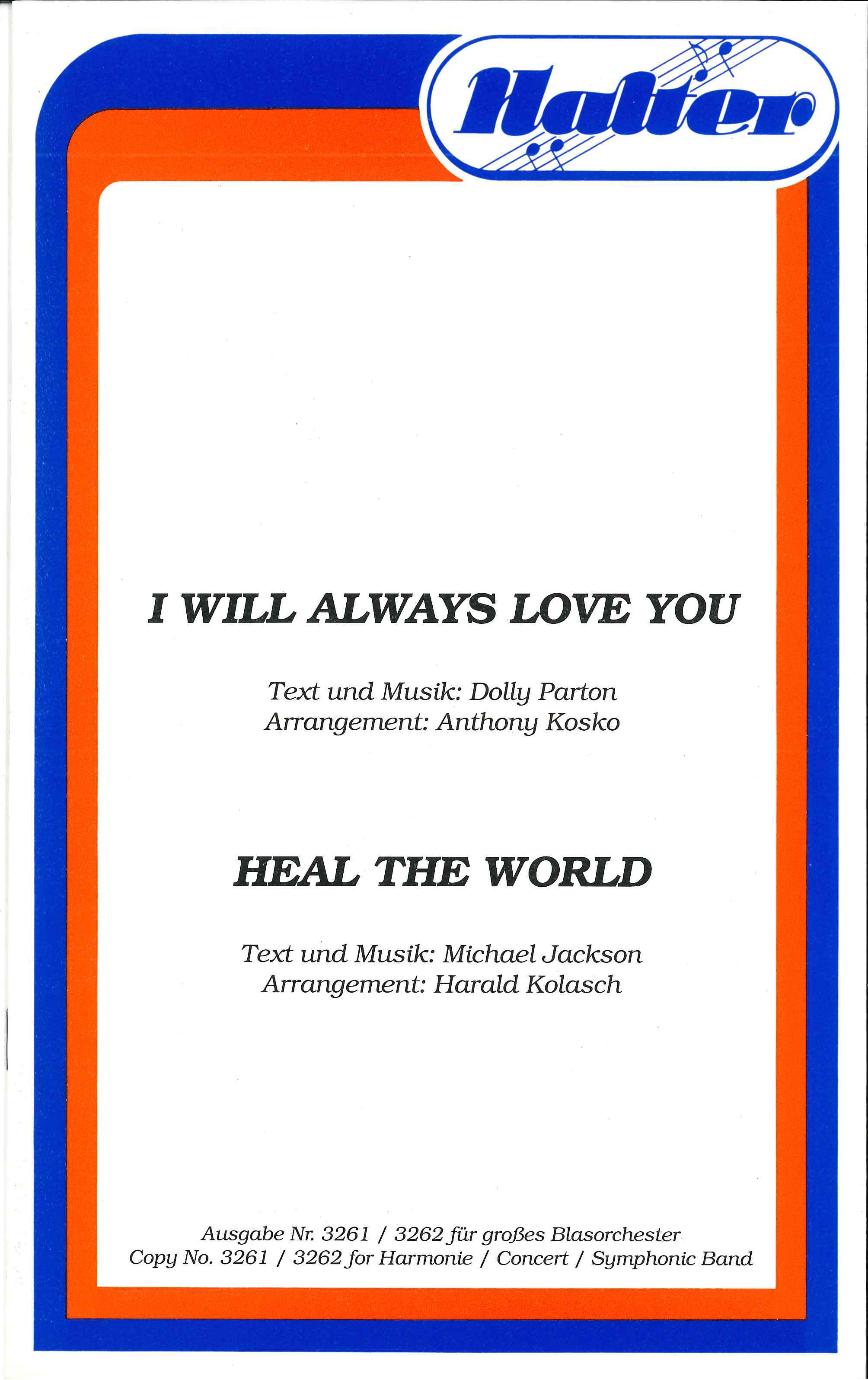 Musiknoten Heal The World, Michael Jackson/Kolasch