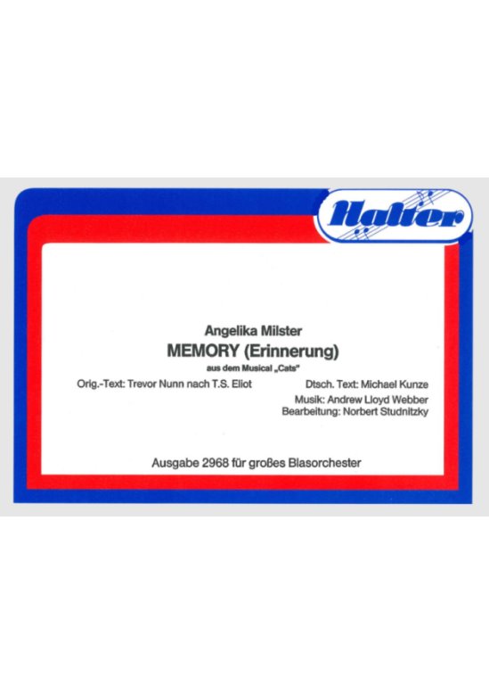 Musiknoten Memory (Erinnerung), Webber/Studnitzky