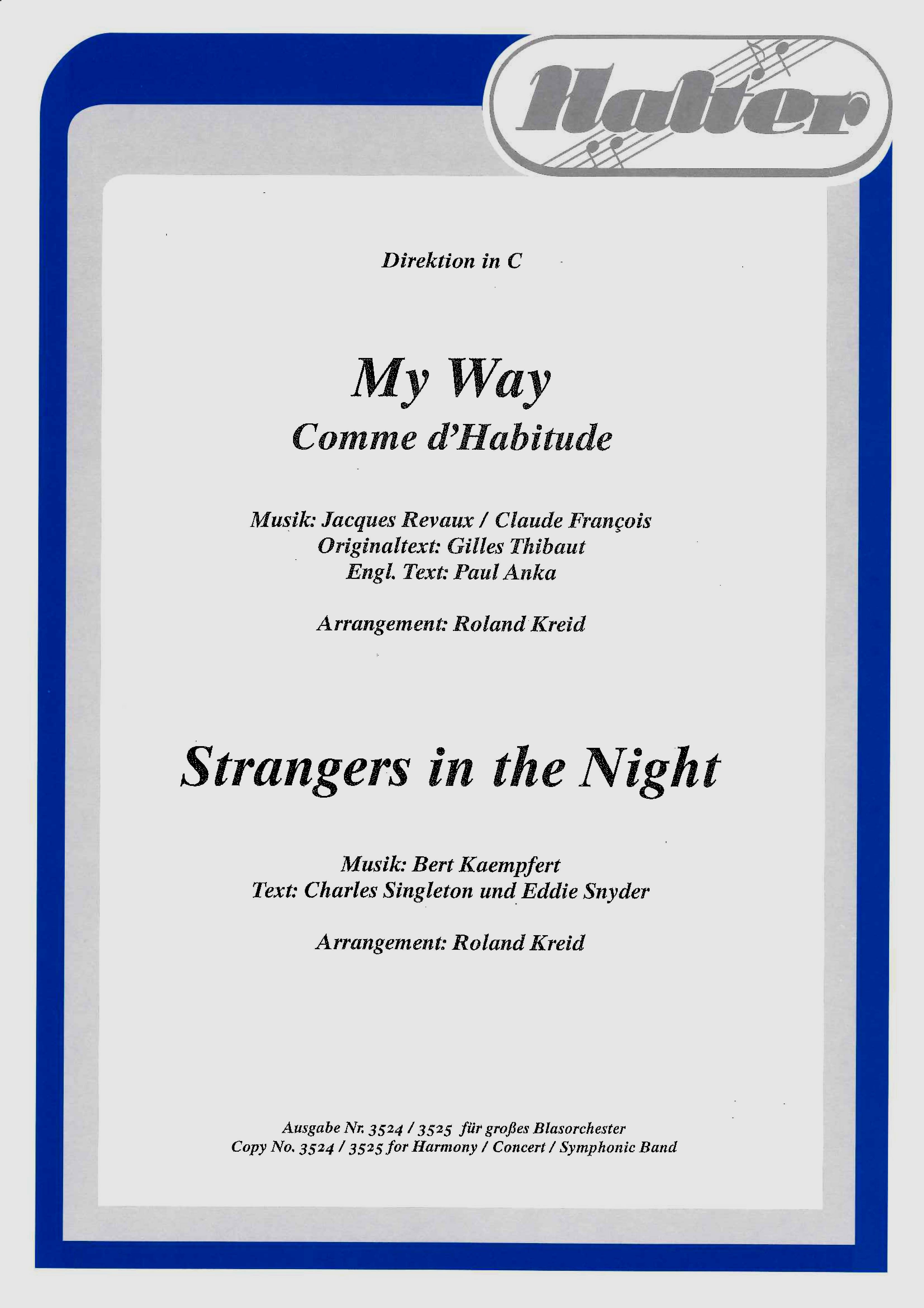 Musiknoten Strangers in the Night, Kaempfert/Kreid
