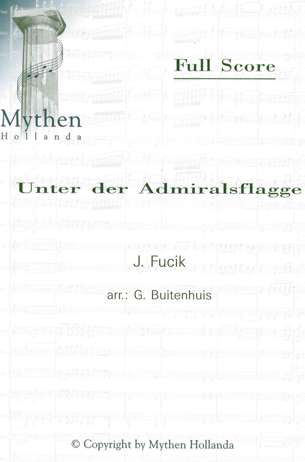 Musiknoten Unter der Admiralsflagge, Fucik/Buitenhuis