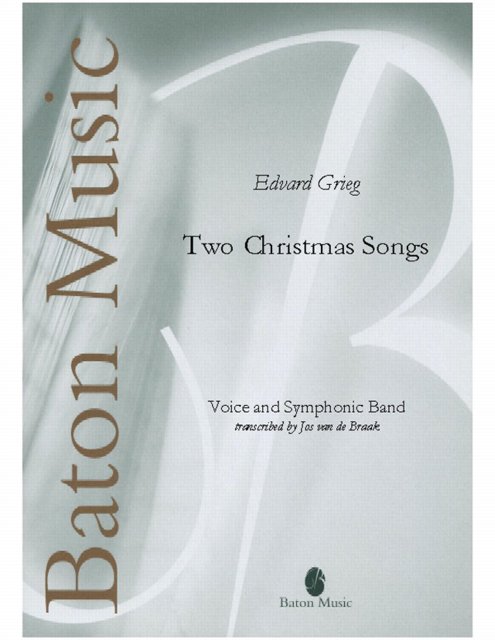 Musiknoten Two Christmas Songs, Grieg/van de Braak