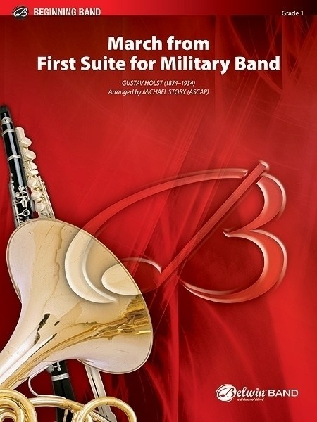 Musiknoten March from First Suite for Military Band, Gustav Holst, Michael Story