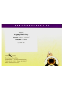 Musiknoten Happy Birthday, B. Classen