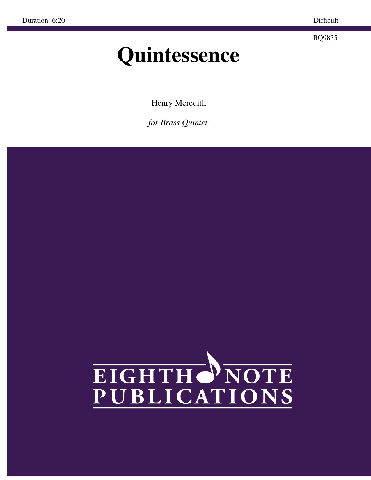 Musiknoten Quintessence, Henry Meredith