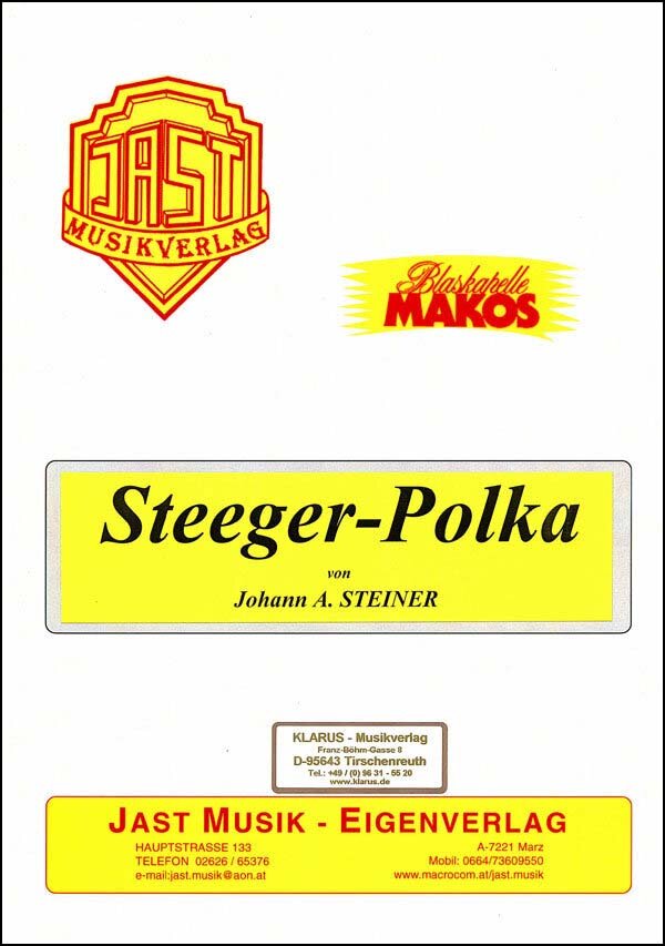 Musiknoten Steeger Polka, Johann A. Steiner