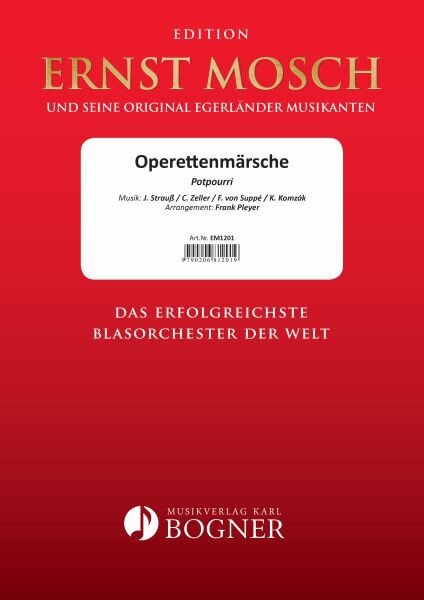 Musiknoten Operettenmärsche, Johann Strauß / Carl Zeller / Franz von Suppé / Karl Komzák/Frank Pleyer